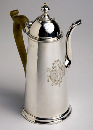 George I Silver Coffee Pot - Newdigate Family Armorial